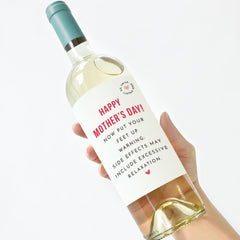 Funny Mother’s Day Wine Label - “Put Your Feet Up” Gift for Mum Wine Sticker Prosecco Bottle Sticker for Mummy New Mum Present Wine Lover