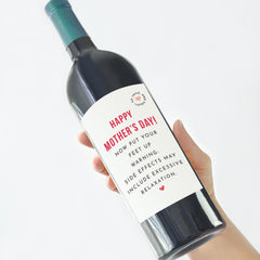 Funny Mother’s Day Wine Label - “Put Your Feet Up” Gift for Mum Wine Sticker Prosecco Bottle Sticker for Mummy New Mum Present Wine Lover