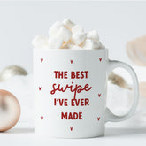 Funny Mug & Coaster Gift for Girlfriend Fiance Wife œThe Best Swipe I've Ever Made Cute Present Tinder Love Match Valentine's Day Birthday