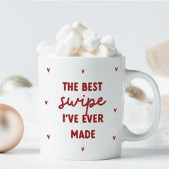 Funny Mug & Coaster Gift for Girlfriend Fiance Wife œThe Best Swipe I've Ever Made Cute Present Tinder Love Match Valentine's Day Birthday