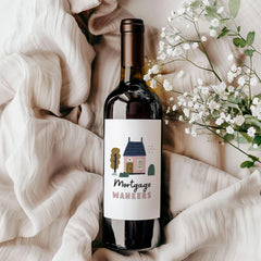 Funny New Home Gift Wine Label Mortgage Wankers Housewarming Gift Humorous Bottle Sticker for Friends Buying Their First Home