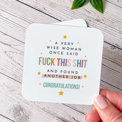 Funny New Job Coaster for Her Retirement Resignation New Job Gift for Colleague or Friend Congrats Present