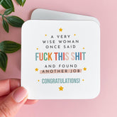 Funny New Job Coaster for Her Retirement Resignation New Job Gift for Colleague or Friend Congrats Present