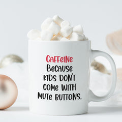 Funny Parents Mug Caffeine Fix Gift for Mum Dad Mother's Day Coffee Lover Cup Parenting Humor Christmas Gift