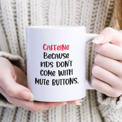 Funny Parents Mug Caffeine Fix Gift for Mum Dad Mother's Day Coffee Lover Cup Parenting Humor Christmas Gift
