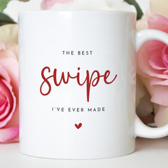Funny Tinder Mug & Coaster Gift Set The Best Swipe Couple Birthday Anniversary or Valentine's Day Gift For Boyfriend Girlfriend Wife Husband
