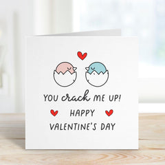 Funny Valentine's Day Card for Boyfriend Girlfriend Husband Wife You Crack Me Up Cute Love Card Partner Humorous Valentine's Gift