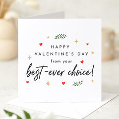 Funny Valentine's Day Card for Husband Wife Boyfriend Girlfriend Partner Best - Ever Choice Cute Humorous Love Card Him or Her First Valentine