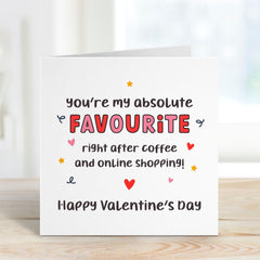 Funny Valentine's Day Card for Husband Wife Boyfriend Girlfriend Partner Humorous and Cute Love Card for Coffee and Shopping Lovers