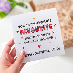 Funny Valentine's Day Card for Husband Wife Boyfriend Girlfriend Partner Humorous and Cute Love Card for Coffee and Shopping Lovers