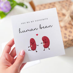 Funny Valentines Day Card Human Bean Cute Card for Wife Husband Boyfriend Girlfriend Anniversary for Boyfriend Girlfriend Valentines Gift