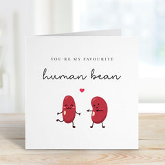 Funny Valentines Day Card Human Bean Cute Card for Wife Husband Boyfriend Girlfriend Anniversary for Boyfriend Girlfriend Valentines Gift