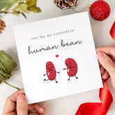 Funny Valentines Day Card Human Bean Cute Card for Wife Husband Boyfriend Girlfriend Anniversary for Boyfriend Girlfriend Valentines Gift