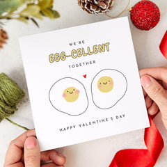 Funny Valentine's Day Card We're Egg - cellent Together Cute Love Card for Couples Boyfriend Girlfriend Husband Wife Romantic Pun Card