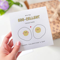 Funny Valentine's Day Card We're Egg - cellent Together Cute Love Card for Couples Boyfriend Girlfriend Husband Wife Romantic Pun Card