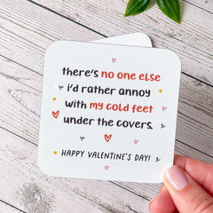 Funny Valentine’s Mug or Coaster Cold Feet Gift for Partner Cute Romantic Gift for Couples
