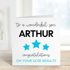 Gcse Exam Results Card For Son Personalised Congratulations Card With Name To A Wonderful Son Graduation Gift Card For Him From Mum Dad
