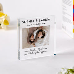 Gift for Best Friend Photo Acrylic Plaque Birthday Christmas Gift for Her with Name & Message Forever My Person Keepsake for Friendship