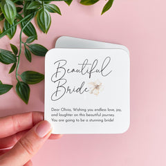 Gift for Bride to be Bride Coaster Gift Elegant Floral Keepsake for the Bride - to - Be Thoughtful Wedding or Engagement Present