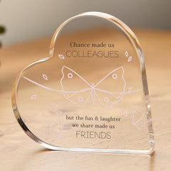 Gift for Colleague Friend Heart Plaque Keepsake for Her Birthday Leaving Far Away or Thank You Present for Female Work Friend Team Member