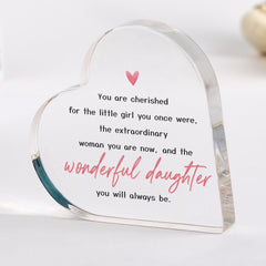 Gift for Daughter Heart Plaque Sentimental Gift for Her Cherished Keepsake from Mum or Dad Daughter's Birthday Christmas Present for Her