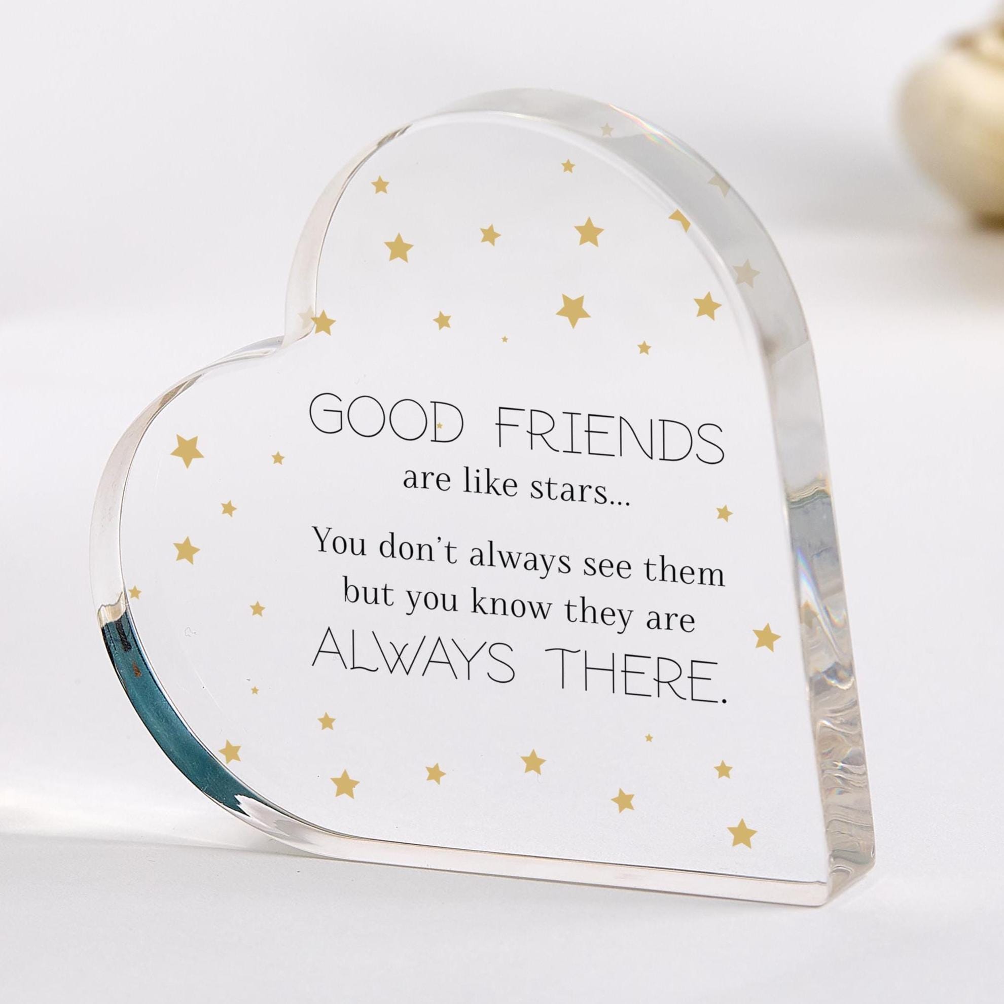 Gift for Friend Thoughtful Friendship Acrylic Plaque Good Friends Are Like Stars Quote Keepsake for Best Friend Colleague Birhtday Christmas