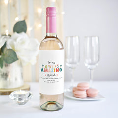 Gift for Friend Wine Label for Her Amazing Friend Thoughtful Friendship Gift Cute Bottle Sticker Perfect for Birthday Christmas Thank You