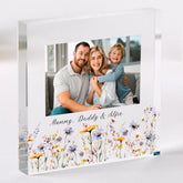 Gift for Mummy Personalised Acrylic Photo Plaque Floral Frame Birthday Mother's Day or Christmas Keepsake