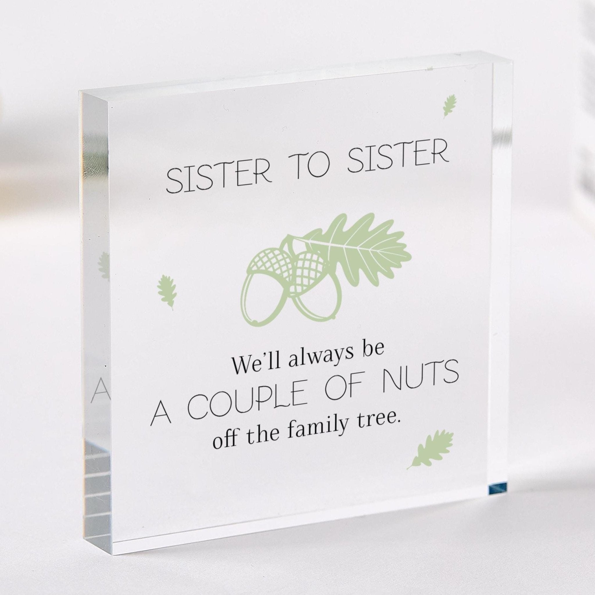 Gift for Sister Acrylic Plaque Heartwarming Keepsake Gift Decoration for Sisters Perfect Birthday or Christmas Present
