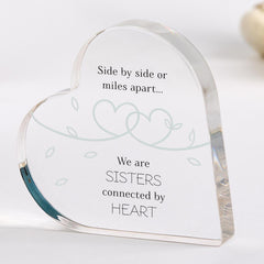 Gift for Sister Heart Plaque Keepsake from Sibling Birthday Christmas Long Distance Sister Gift Ornament Best Friend Soul Sister