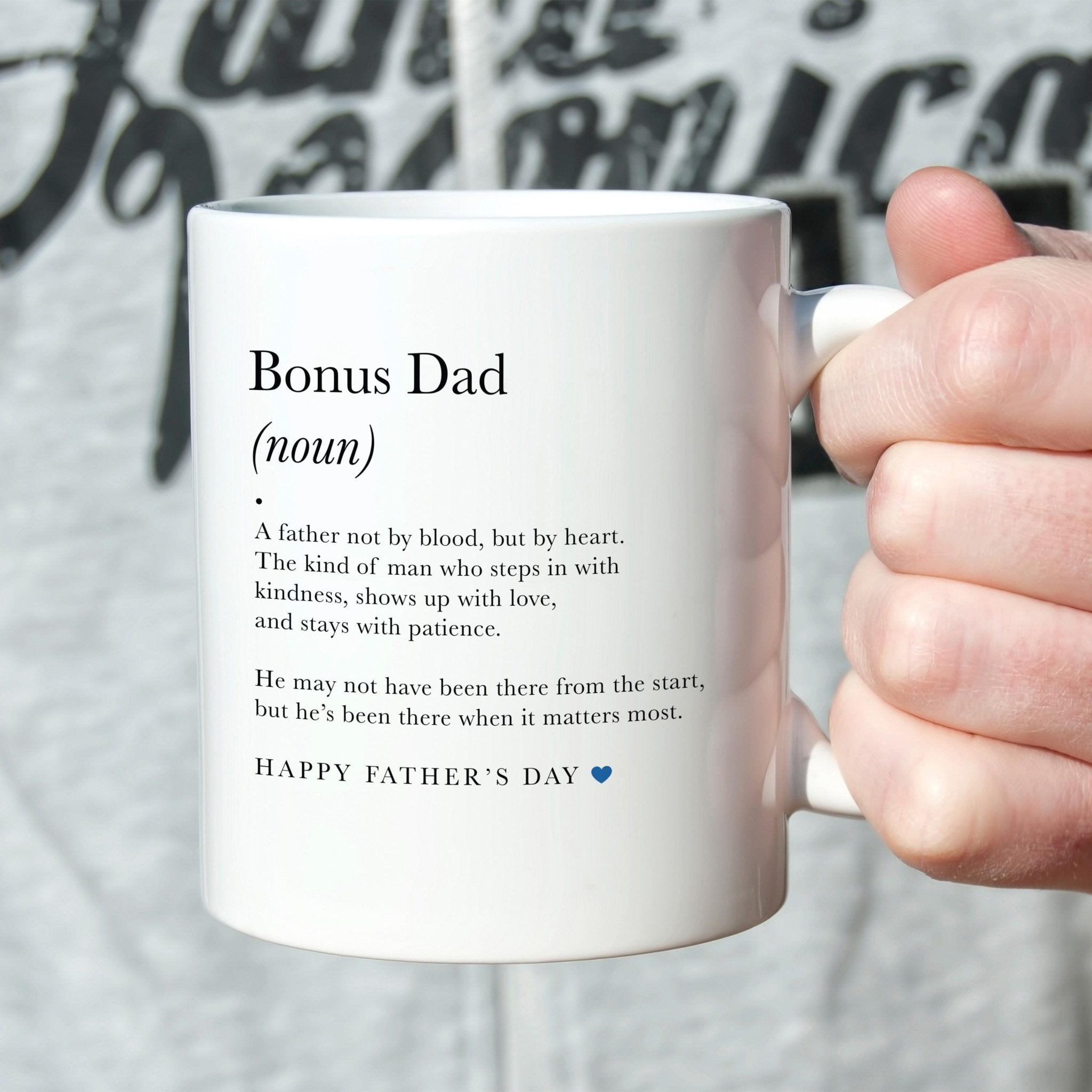 Gift for Stepdad Father's Day Mug for Bonus Dad Meaningful Definition Thoughtful Gift from Stepkids Keepsake Coffee Cup for Stepfather