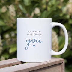 Gift for Stepdad I'm So Glad My Mum Picked You Mug Gift from Child Father's Day Birthday Christmas Keepsake Funny Cup for Stepfather