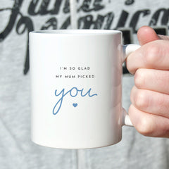 Gift for Stepdad I'm So Glad My Mum Picked You Mug Gift from Child Father's Day Birthday Christmas Keepsake Funny Cup for Stepfather