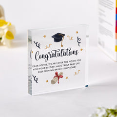 Graduation Gift for Her Him Personalised Keepsake Class of 2025 Congrats Acrylic Plaque for Daughter Son Nephew Niece Grandson Granddaughter