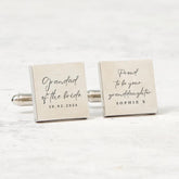 Grandad of the Bride Cufflinks Gift from Granddaughter Personalised Wedding Keepsake with Name and Date Engraving for Grandad Grandfather