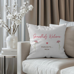 Grandkids Welcome Cushion Funny Gift for Grandma Grandad Nana Granny Mother's Day Birthday Christmas Decor