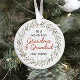 Grandparents Ornament To a Wonderful Grandma and Grandad Personalised Ceramic Ornament Heartfelt Keepsake Gift for Grandparents
