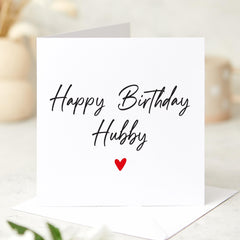 Happy Birthday Hubby Card Funny Birthday Card for Husband Cute Minimalist Love Card for Him from Wife Birthday Gift Card