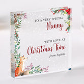 Happy Christmas Acrylic Plaque – Cute Festive Keepsake Gift for Mum Auntie Nanny Godmother or Grandma from Daughter Nephew Niece Grandchild
