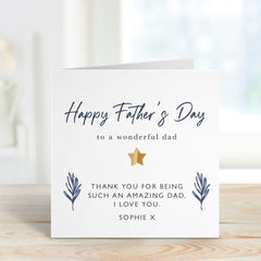 Happy Father's Day Personalised card for dad Emotional card for daddy Dad Son Daughter Father's Day Amazing dad Brithday First Fathers Day