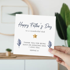 Happy Father's Day Personalised card for dad Emotional card for daddy Dad Son Daughter Father's Day Amazing dad Brithday First Fathers Day