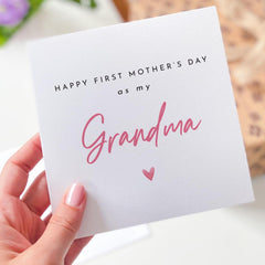 Happy First Mother's Day as My Grandma Card Sweet Keepsake Gift for New Grandmother Minimalist 1st Mothers Day Gift Card For Nanny Nan Nana
