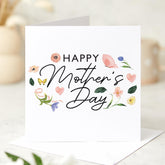 Happy Mother's Day Card Floral Watercolour Mum Card Elegant Happy Mothers Day Gift for Mummy Grandma Wife Keepsake Card for Her