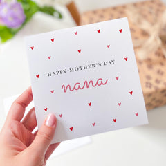 Happy Mother's Day Nana Card Thoughtful Heartfelt Gift Special Grandmother Card with Cute Heart Design Elegant Mothers Day Keepsake