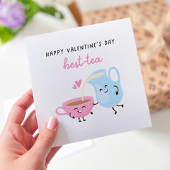 Happy Valentine's Day card for bestie Best - Tea Card Cute Funny Valentine's Day Card for Tea Lovers Unique Galantine's Day Gift Best Friend
