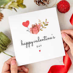 Happy Valentines Day Card for Wife Husband Girlfriend Boyfriend Fiance Love Greeting Card Heart Balloon Flowers Romantic Valentine Gift Card