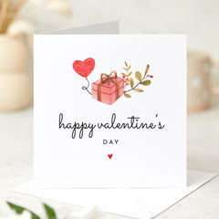 Happy Valentines Day Card for Wife Husband Girlfriend Boyfriend Fiance Love Greeting Card Heart Balloon Flowers Romantic Valentine Gift Card