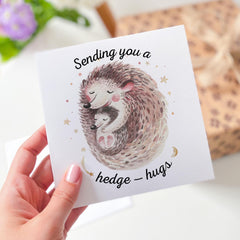 Hedgehog Card Cute Hedge Hugs Pun Card Thinking of You Card Get Well Soon Card Sending Hugs Greeting Card Mum Grandma Friend Family Auntie