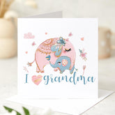 I Love Grandma Card Cute Elephant Grandmother’s Day Mother's Day Birthday Gift from Grandkids Thoughtful Keepsake for Nana Nanny Granny