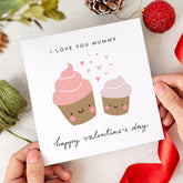 I Love You Mummy Valentines Card Cute Cupcake Design Valentine Gift for Mum Sweet and Fun Mothers Day Card from Daughter or Son